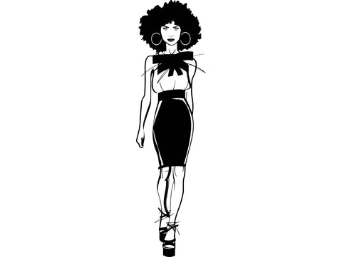 Afro Woman SVG African American Ethnicity Afro Puffy Hairstyle Beauty Salon Queen Diva Classy Lady  .SVG .EPS .PNG Vector Clipart Digital Cricut Circuit Cut Cutting