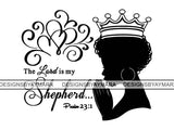 Afro Woman Praying SVG File For Silhouette and Cutting.