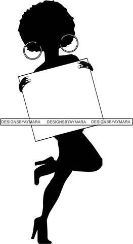 Afro Woman SVG File For Silhouette and Cutting.