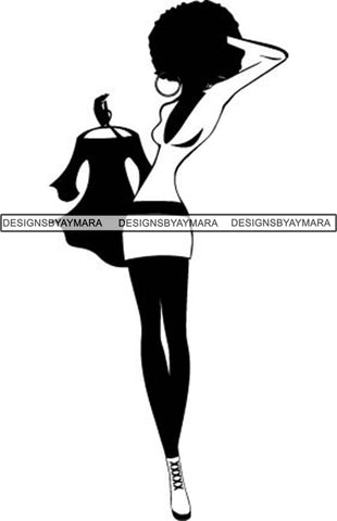 Afro Woman SVG File For Silhouette and Cutting.