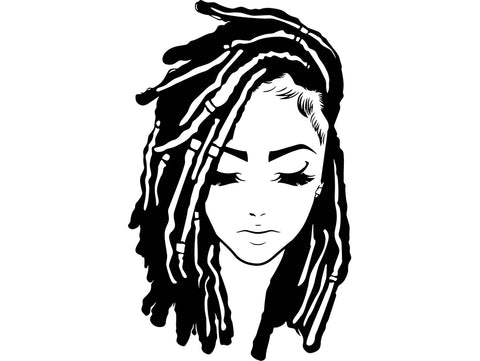 Afro Woman SVG Braids Dreads Locs Hairstyle Cutting Files.