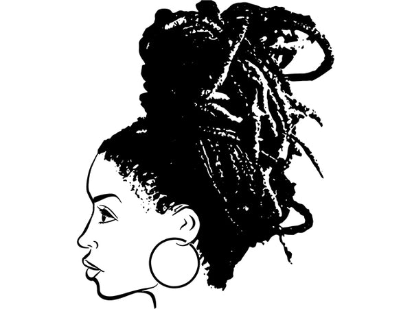 Afro Nubian Goddess Dreadlocks Hairstyle SVG Files For Cutting