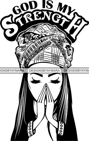 Afro Woman Praying God SVG African American Ethnicity Queen Diva Classy Lady .SVG .EPS .PNG Vector Clipart Cricut Circuit Cut Cutting