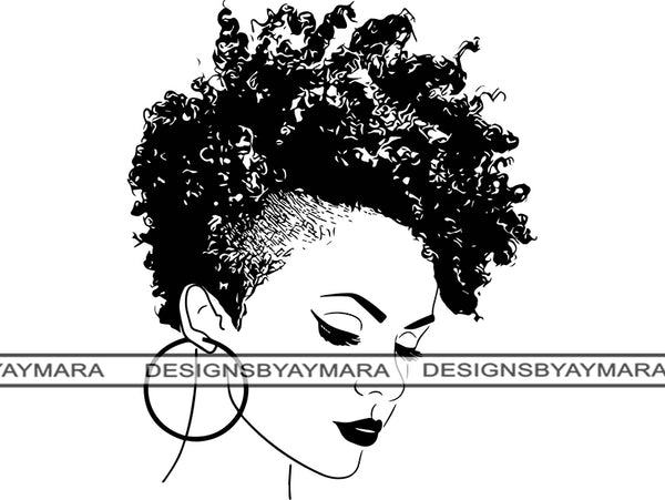 Afro Woman #1  SVG Cut File for Silhouette and Cricut