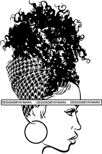Afro Beautiful Black Woman SVG Turban .SVG .EPS .PNG Vector Clipart Digital Cricut Circuit Cut Cutting