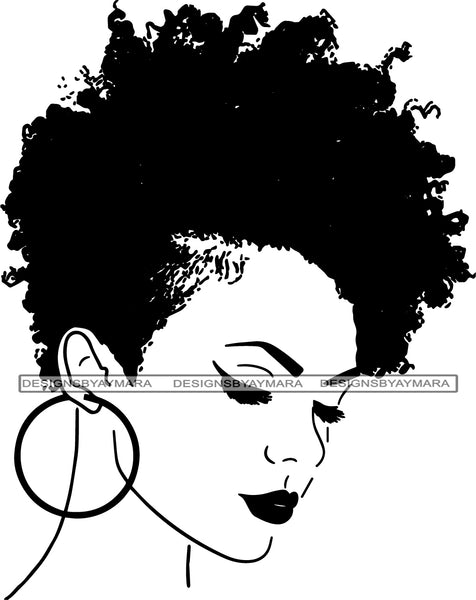 Afro Black Woman SVG African American Ethnicity Mohawk Hairstyle Queen Diva Classy Lady  .SVG .EPS .PNG Vector Clipart Digital Cricut Circuit Cut Cutting