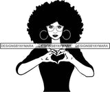 Afro Beautiful Black Woman SVG File For Silhouette and Cutting
