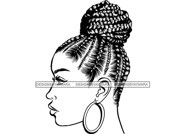 Braids Diva Hairstyle Glamour Melanin SVG PNG JPG Cut Files For Silhouette Cricut and More!