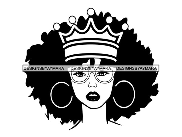 Afro Lady SVG Cut File For Silhouette and Cricut