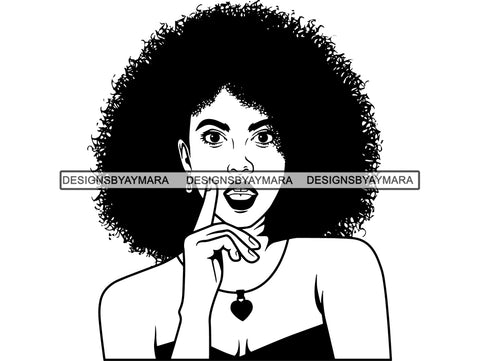 Afro Beautiful Black Woman SVG African American Ethnicity Afro Puffy Hairstyle Fabulous Queen Diva Classy Lady Princess