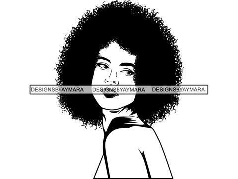 Afro Beautiful Black Woman SVG African American Ethnicity Afro Puffy Hairstyle Fabulous Queen Diva Classy Lady Princess