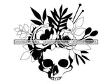 Skull Roses Tattoo Flower Dead Human Skeleton Day Of The Dead Tarot Cards .SVG .EPS .PNG Vector Clipart Digital Download Circuit Cut Cutting