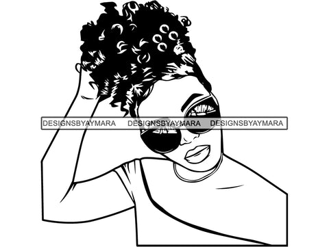 Beautiful Afro Woman SVG Make Up Artist Fabulous Queen Diva Classy Lady Princess Hairstyle Lips Eyelashes SVG PNG EPS JPG Vector Cricut Cutting Circuit Cut