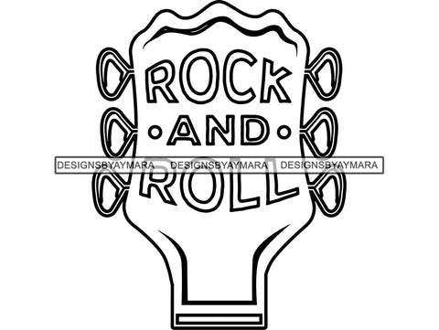 Rock Roll Guitar Acoustic Show Head String Instrument Concert Bar Poster Text Signage Gig Design .SVG .EPS .PNG Vector Clipart Cricut Circuit Cut Cutting