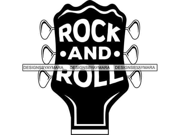 Rock Roll Guitar Acoustic Show Head String Instrument Concert Bar Poster Text Signage Gig Design .SVG .EPS .PNG Vector Clipart Cricut Circuit Cut Cutting